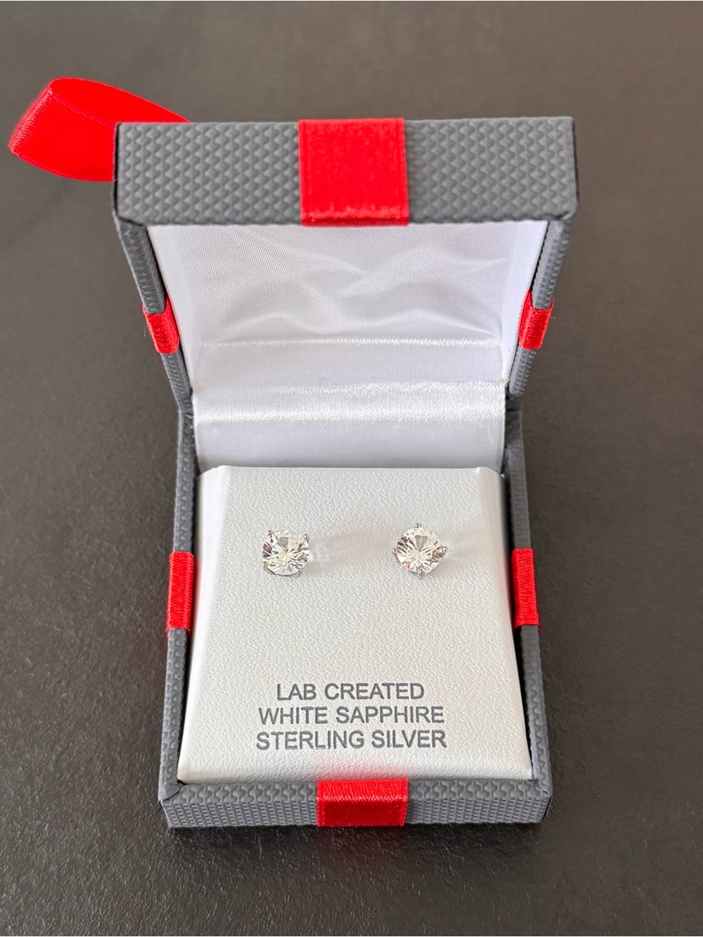 2.5 CT Lab Created White Sapphire Sterling Silver Stud Earrings NWT